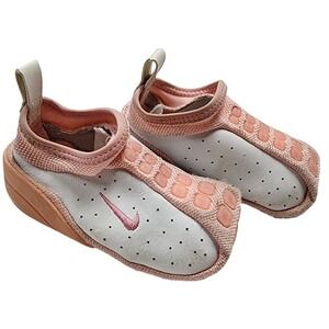 Vintage Nike Play Infant Baby Crib Shoes Pink White Slip On Sneakers 3 6-12